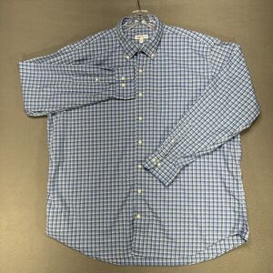 Peter‎ Millar Shirt Mens XXL Crown Lite Wilson Blue Check Plaid Flannel Academia